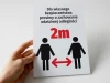 T478 Keep Distance 2m Sign - Graphic design with two human figures spaced 2m apart. Text in black.