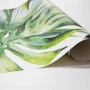 Custom large wall sticker - Graphic design. Monstera leaf in shades of green on a white background.