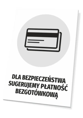 Sign For safety, we recommend cashless payment - Graphic design. The image shows a payment card.