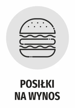 Takeaway Meals Sticker - Graphic design featuring a hamburger in a circle with text below.