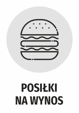 Takeaway Meals Sticker - Graphic design featuring a hamburger in a circle with text below.