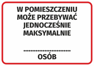 Sticker: Maximum ... people allowed in the room - Graphic design. Text in large, bold font.