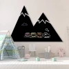 Chalkboard magnetic board for kids featuring mountains - Ideal for bright children\'s room decor.