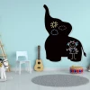Chalkboard magnetic board for kids, elephant design - styled in a bright children\'s room with a carpeted floor.