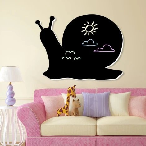 Chalkboard magnetic board snail 298 - Decorated in a child\'s room with light walls and pastel furniture.