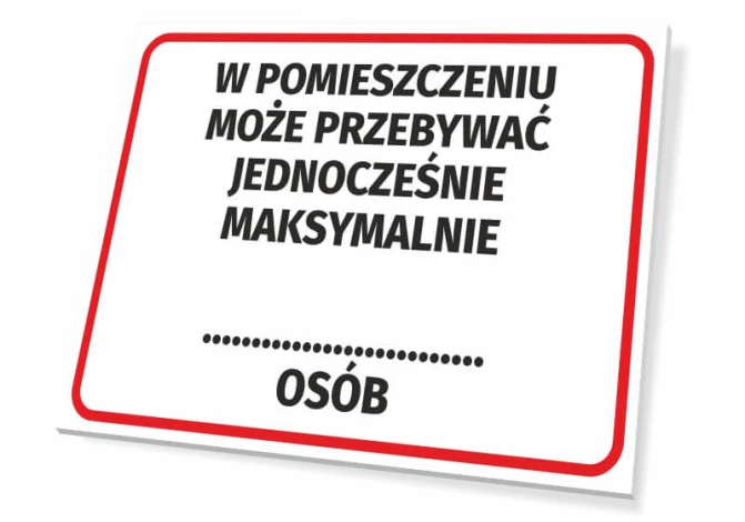 Sign indicating maximum occupancy in the room - Graphic design. Simple shape with large letters.