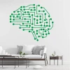 Abstract brain decorative sticker 2550 - Living room setup with light walls and modern furniture in shades.