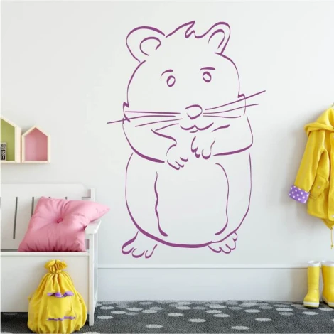 Hamster wall sticker 2547 - Ideal for a child\'s room with light-colored walls and minimalist furniture.