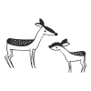 Wall sticker for kids featuring two deer in black and white, one larger and one smaller. Design 2548.