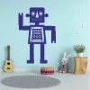 Robot wall sticker 2526 - Decor for a child\'s room. Light-colored walls and carpeted floor.