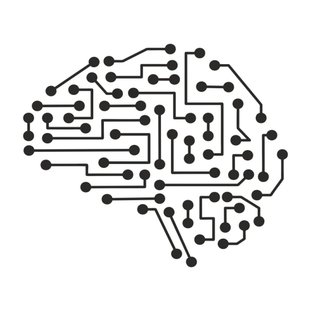 Brain abstract painting template 2550 - Graphic design featuring a brain shape with lines and circles.