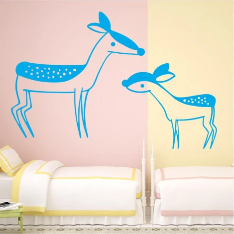 Children\'s deer painting template 2548 - Decor for a child\'s room. Walls in pastel colors.