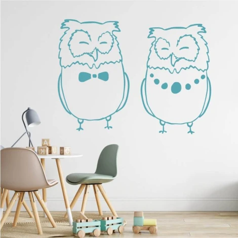 Owl painting template 2549 - Decor for a child\'s room. Light-colored walls and pastel furniture.