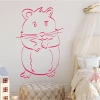 Hamster wall stencil for kids 2547 - Graphic design with clear outlines, large eyes, and whiskers.