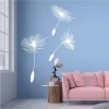 Dandelion wall stencil 2529 - Living room decor with light-colored walls and pastel furniture.