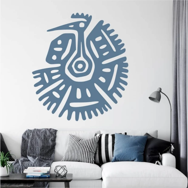 Oriental pattern template 2530 - Living room setup with light-colored walls and gray and white furniture.