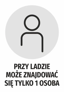 Sticker: Only 1 person allowed at the counter - Graphic design featuring a person icon on a gray background.