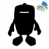 Chalk sticker for kids featuring a robot design with large arms and legs.