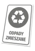 Mixed Waste Bin Sign - Graphic design featuring a recycling symbol made of arrows.