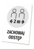 T531 Keep 2m Distance Sign - Graphic design. Round shape with two human silhouettes and directional arrows.