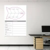 Ishikawa diagram with problem description, magnetic whiteboard for lean 133 - Office arrangement. Light-colored walls.