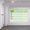 Magnetic dry-erase safety board lean 073 - Warehouse setup. Light-colored walls, open space.