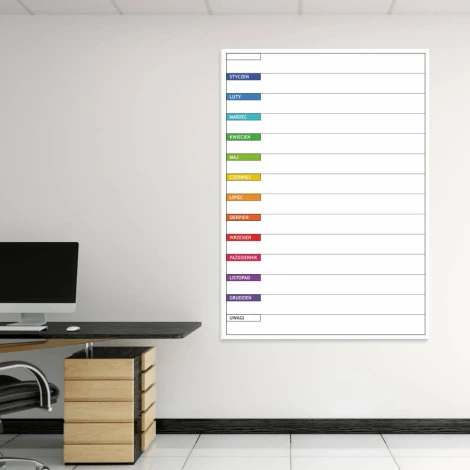 Magnetic dry-erase board lean 042 annual planner - Office setup with light-colored walls and modern furniture.