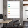 Magnetic dry-erase board lean 044 weekly planner - Office setup with gray walls and wooden accents.