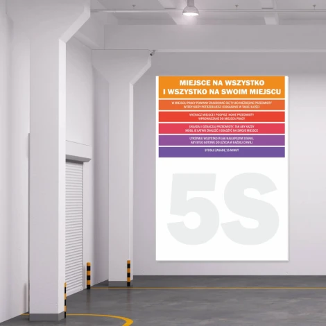 Magnetic dry-erase board lean 5S 062 with notepad - Graphic design. Text in orange on a white background.