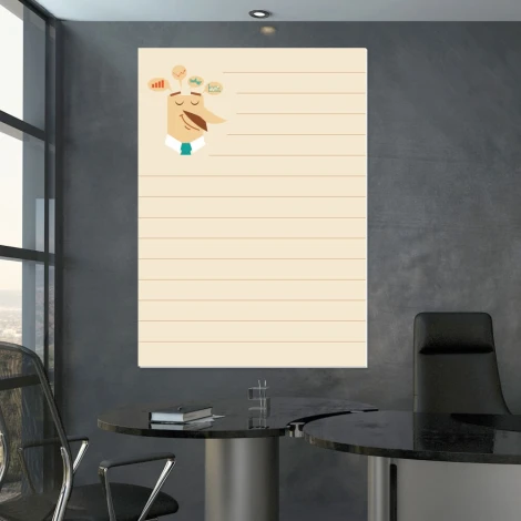 Magnetic dry-erase board lean ideas 029 - Office decor. Gray walls, modern furniture.