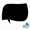 Chalk sticker speech bubble 405 - Rounded shape with chalk in various colors.