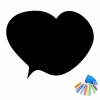 Chalk sticker speech bubble 406 - Rounded shape with a black surface and colorful accents.