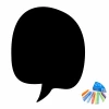 Chalk sticker speech bubble 407 - Rounded shape with chalk in various colors.