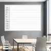 Magnetic dry-erase board, annual lean planner, English design for office. Gray wall shades.