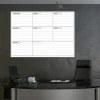 Magnetic whiteboard weekly planner 015 - Office setup with dark walls, modern design.