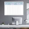 Magnetic dry-erase Kanban board 020 - Office setup with gray walls and modern furniture.