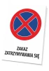 No Stopping Sign T556 - Graphic design. Red circle with blue cross on white background. Text at the bottom.