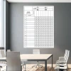 Magnetic dry-erase lean competency matrix board 078 - Office decor with gray walls and minimalist furniture.