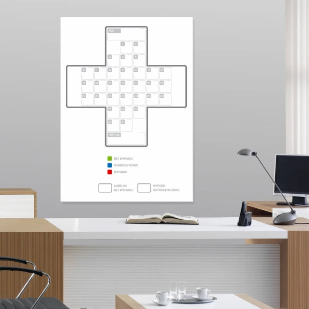 Magnetic dry-erase board safety cross 126 - Graphic design featuring a cross with a grid pattern.