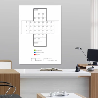 Magnetic dry-erase board safety cross 126 - Graphic design featuring a cross with a grid pattern.