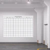 Whiteboard for lean unloading planning 085 - Bright walls and concrete floor in warehouse setup.