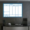 Magnetic dry-erase To Do Kanban board 105 - Office setup with light-colored walls and modern furniture.