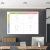 SWOT analysis whiteboard 034 - Office setup with light-colored walls and modern wood-tone furniture.