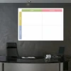 Dry-erase board for lean planning, important/unimportant 032 - Office arrangement with dark walls and modern furniture.