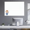 Dry-erase board notebook 025 - Graphic design with horizontal lines and a smiling figure.