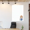 Dry-erase board notebook 028 - Office setup with light walls, wooden ceiling, and modern furniture.
