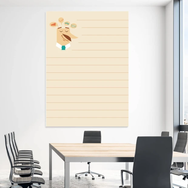 Whiteboard notebook 029 - Conference room setup with light walls and minimalist furniture.