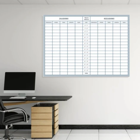 Lean 118 dry-erase board - Office setup with light-colored walls and a dark wood desk.