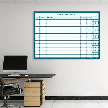 Lean 108 dry-erase planning board - Office setup with light-colored walls and minimalist furniture.