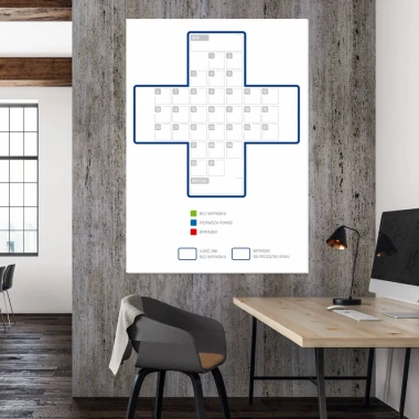 Safety cross dry-erase board 126 - Graphic design featuring a cross with a grid and filled areas.